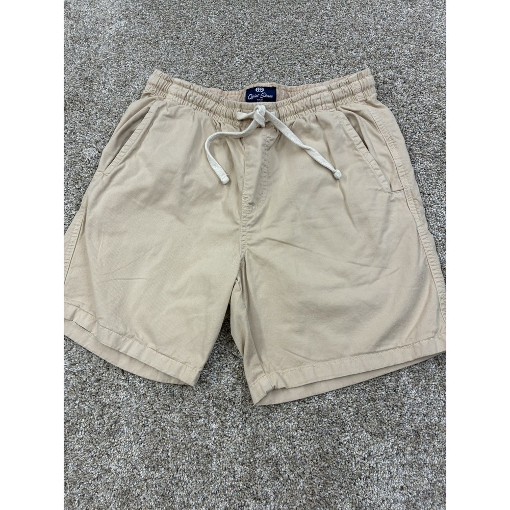 Quiet Storm Shorts Mens Small Khaki Elastic Waist Shorts #0401